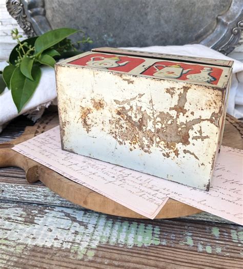 metal recipe box herbal|Vintage Metal Recipe Box for sale .